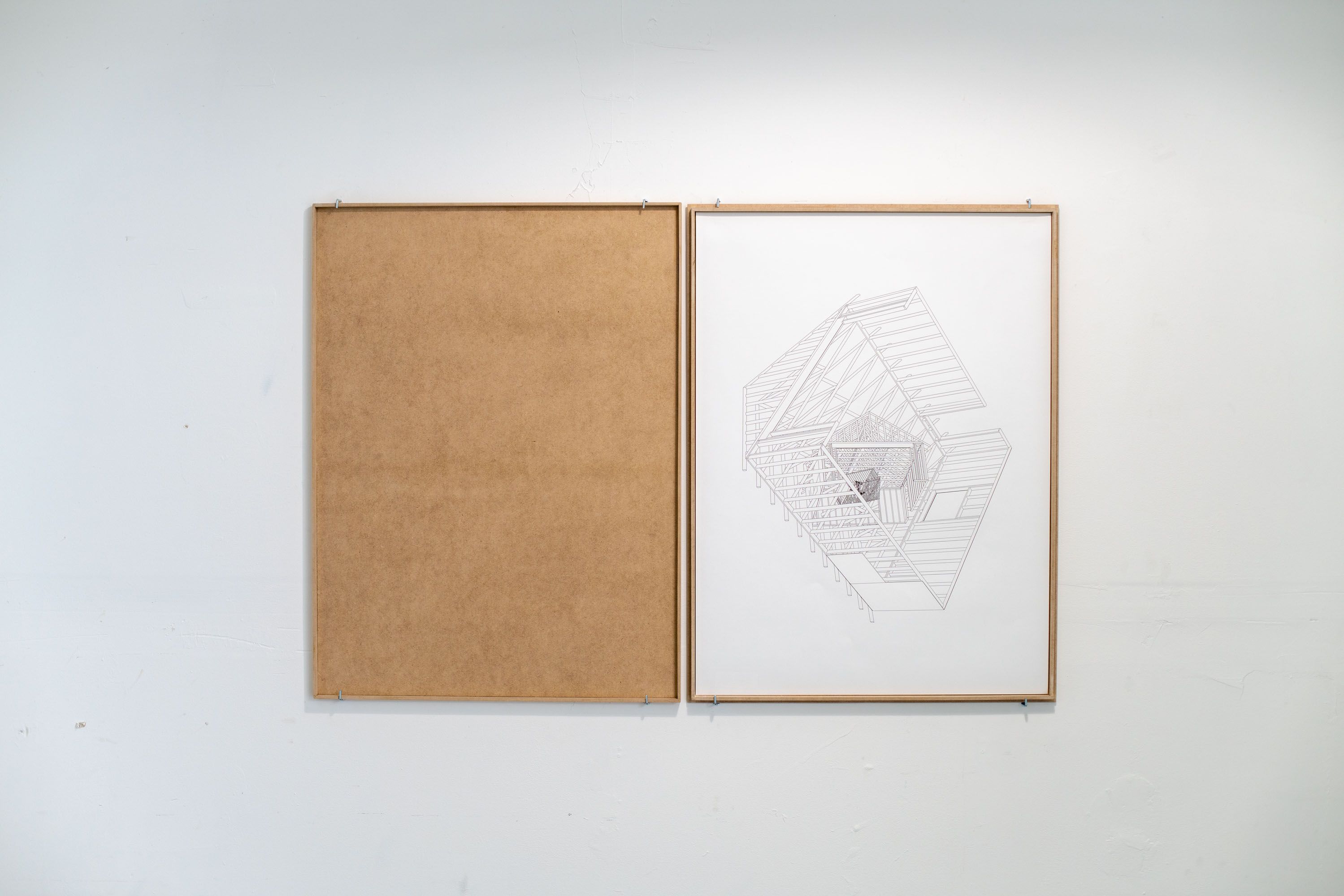 Marissa Lee Benedict and David Rueter, Concentric Garages, 2021, Pen on paper, 22 x 30 inches