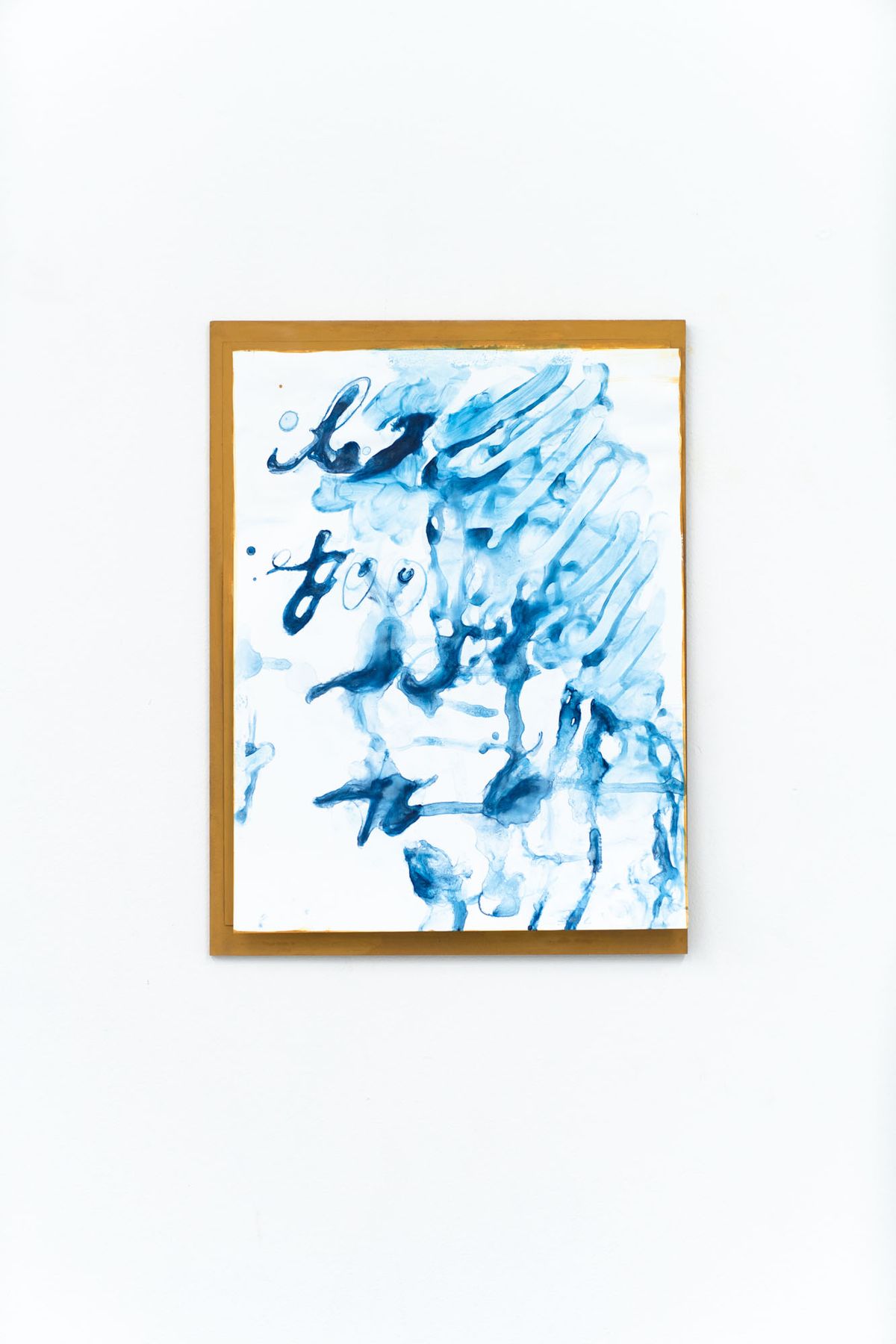 Marissa Lee Benedict and David Rueter, Too, 2021, Wash methylcellulose on PET paper mounted on MDF panel, 9 x 12 inches