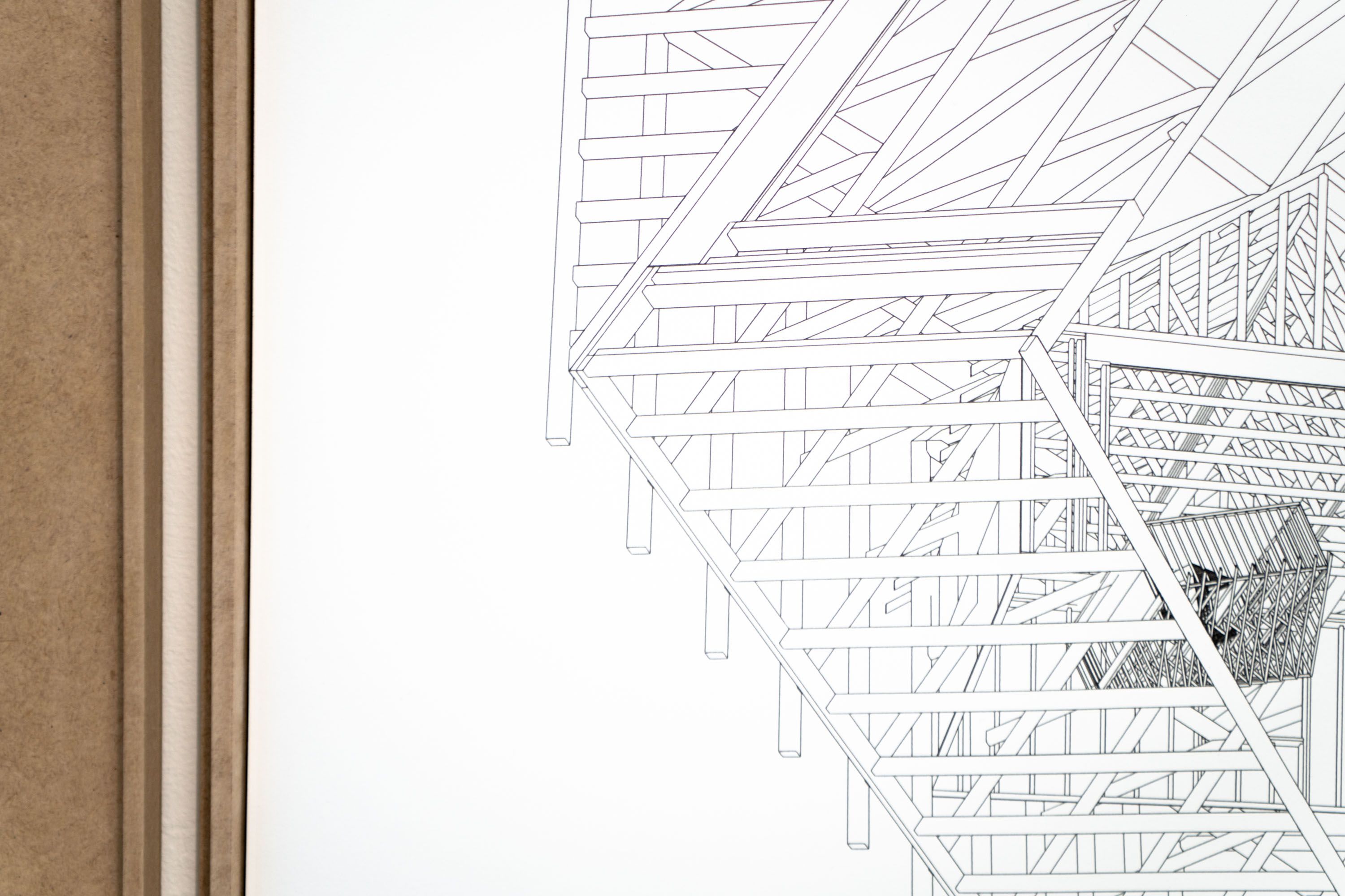 Marissa Lee Benedict and David Rueter, Concentric Garages, 2021, Pen on paper, 22 x 30 inches