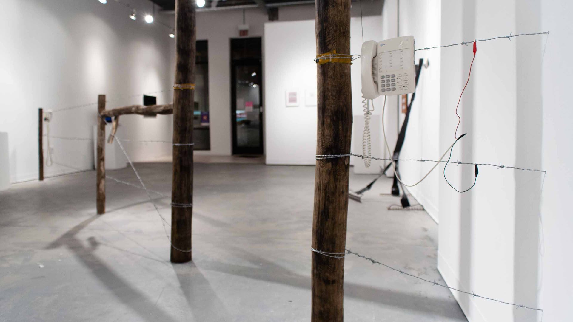 Barbed Wire Fence Telephone, 2014: Barbed Wire Fence Telephone , 2014, ARC Gallery, Chicago, IL, USA. Phil Peters and David Rueter