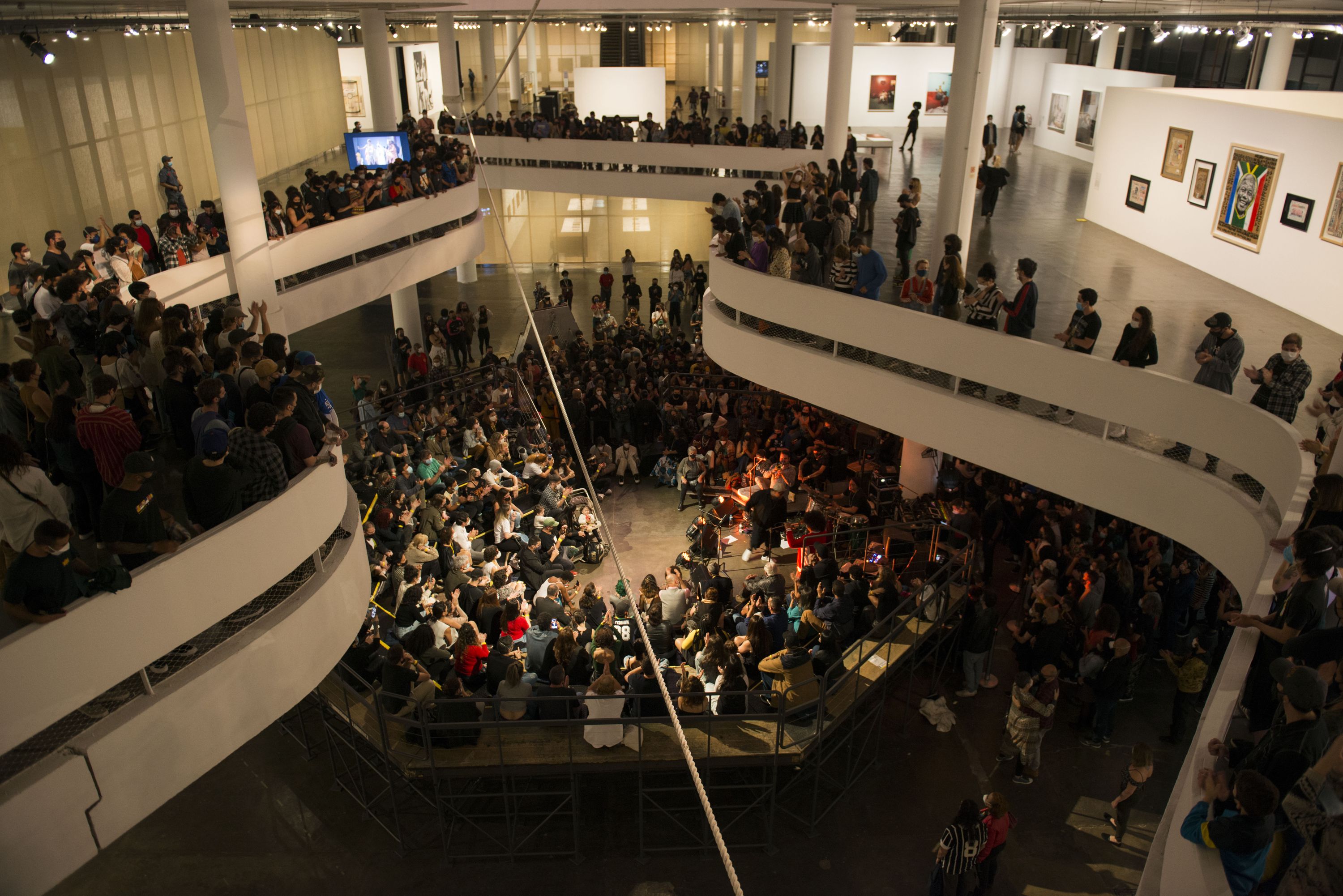 deposition / desposição, 2021: BNegão performance, at deposition , at the 34th São Paulo Biennial, Brazil, 2021. Marissa Lee Benedict, Daniel de Paula, and David Rueter