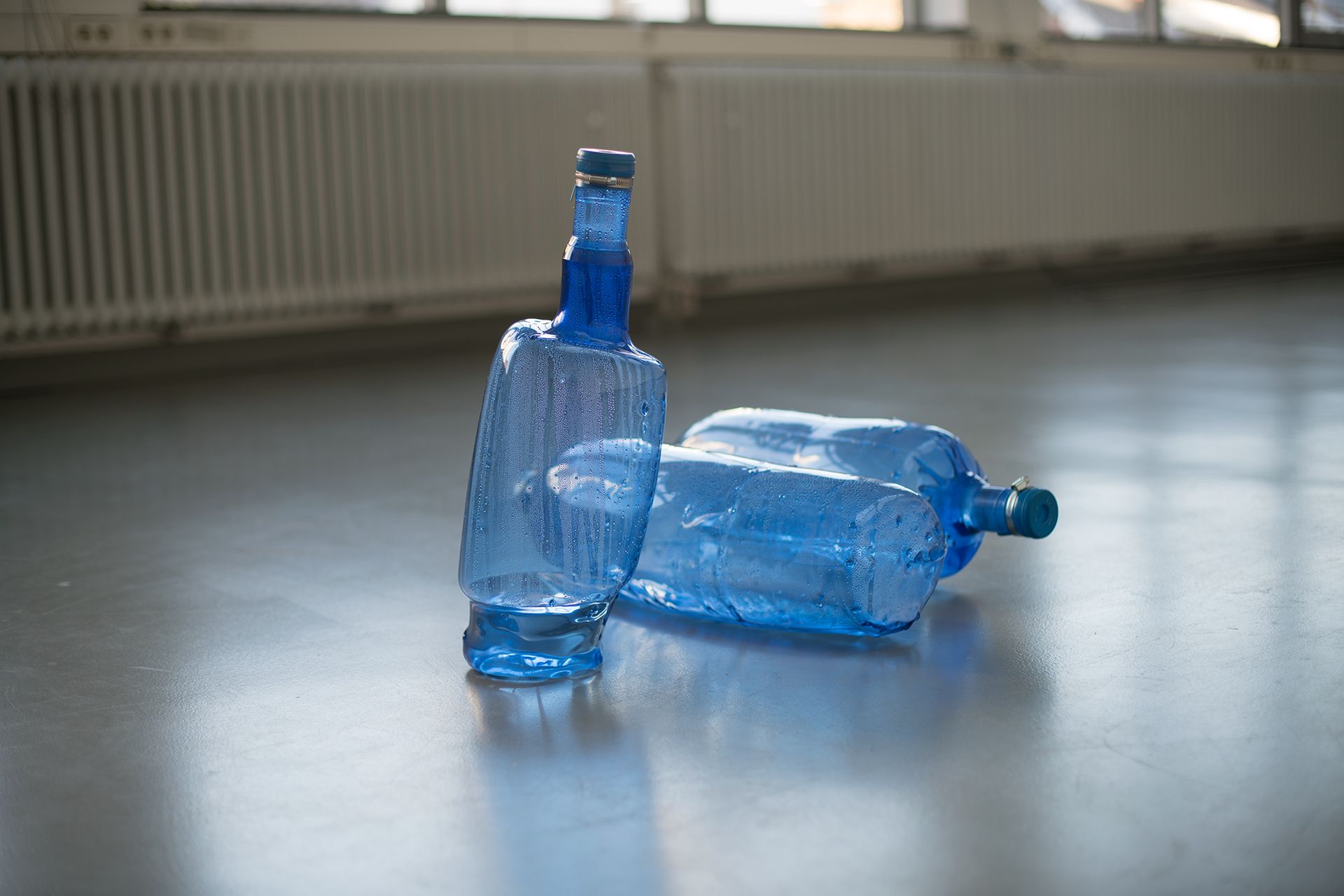 Water Bottles, 2018: Untitled (water bottles) , 2018, Jan van Eyck Academie, NL. Marissa Lee Benedict and David Rueter